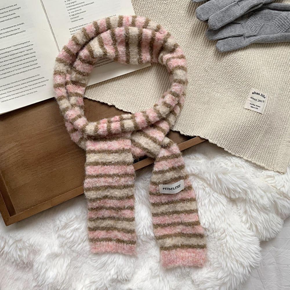 Стиль Y2K Y2K Полосатый шарф Харадзюку Вязаная шаль Милые длинные узкие шарфы Женские