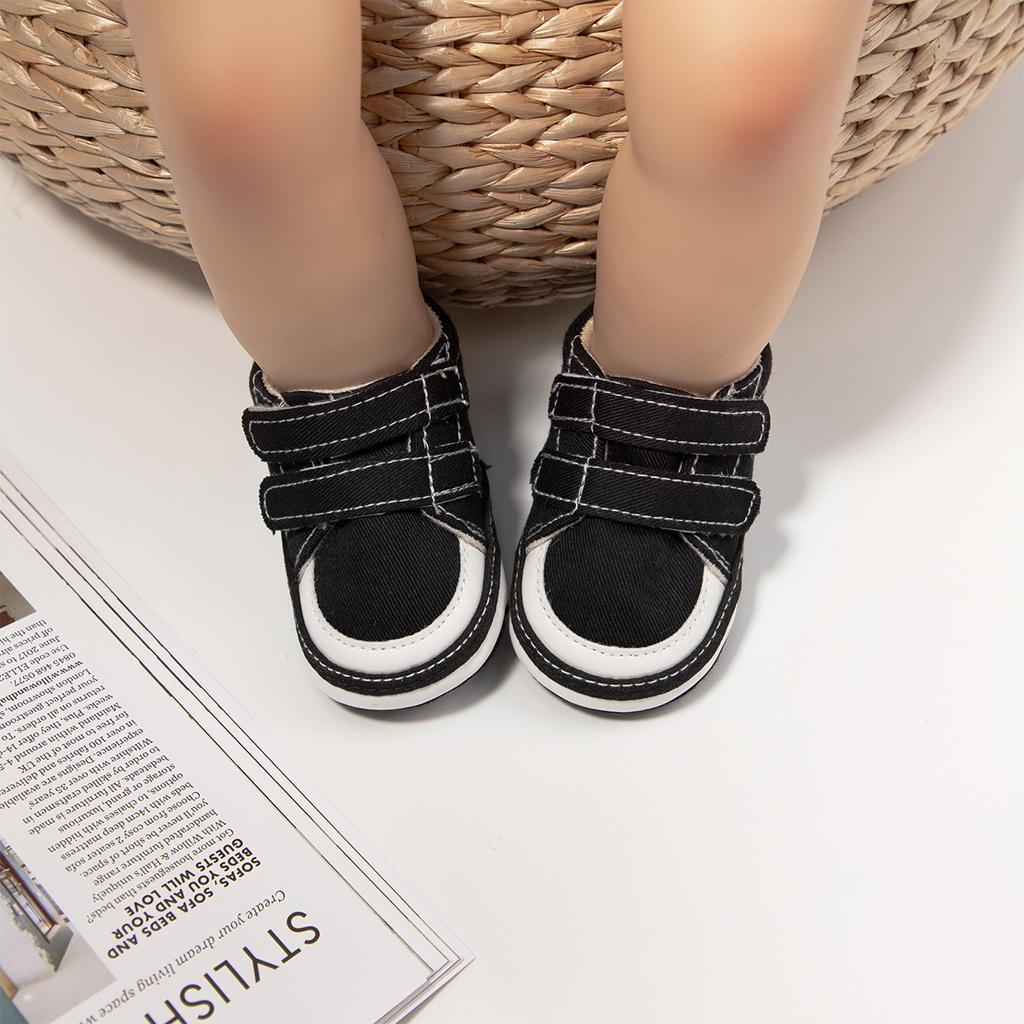 Spring and Autumn New 0-12 Months Baby Double Lap Belt Soft Step Bottom Non-slip Toddler Shoes Baby Shoes