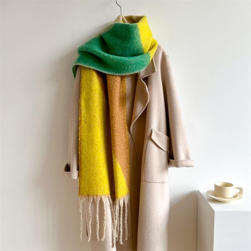 NEW Luxury Brand Women Simple Solid Cashmere Scarf Fashion Universal Winter Warm Shawl Pashmina Tassel Blanket Scarves