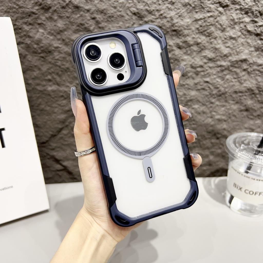 Магнитное притяжение для держателя объектива iPhone16, подходит для чехла для iPhone 15Pro 14, двухцветный чехол Panda Anti-Drop