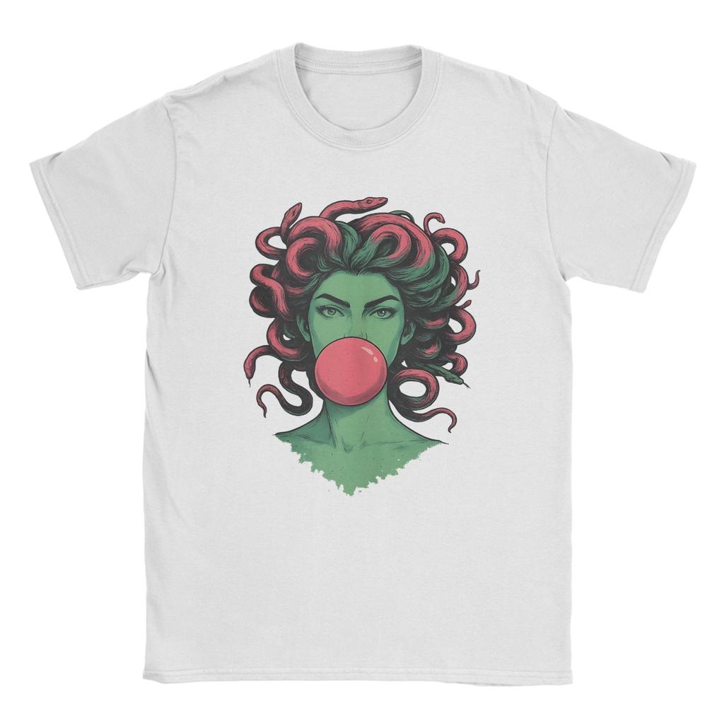 Medusa Bubblegum Mythological Snake Hair TShirt Summer Cotton TShirts For Unisex Fashion Design Tee Shirt Short Sleeve Tees