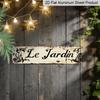 2D Flat, 2D Flat - [Home Rest] Rusty "Le Jardin" Alumium Decorative Sign - 3.94 X 15.74inch | Vintage Farmhouse Decor with Floral Pattern | Durable