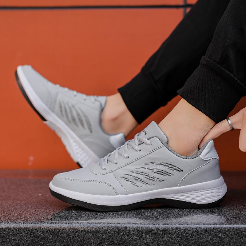 38-48 спортивная обувь, мужская кожаная дышащая спортивная повседневная обувь, большие размеры, мужская спортивная обувь для бега и фитнеса