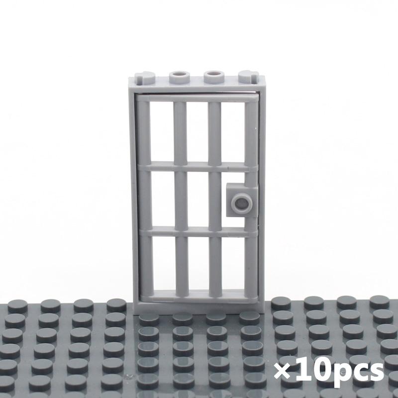 MOC Brick Compatible 60621 Door 1x4x6 Prison Gate with Barred Grille Enlighten Building Blocks Educational Toys Assembles