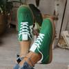 Fashion Women's Lightweight and Comfortable Sneakers Striped Lace-Up Casual Breathable Green Sports Shoes Plus Size