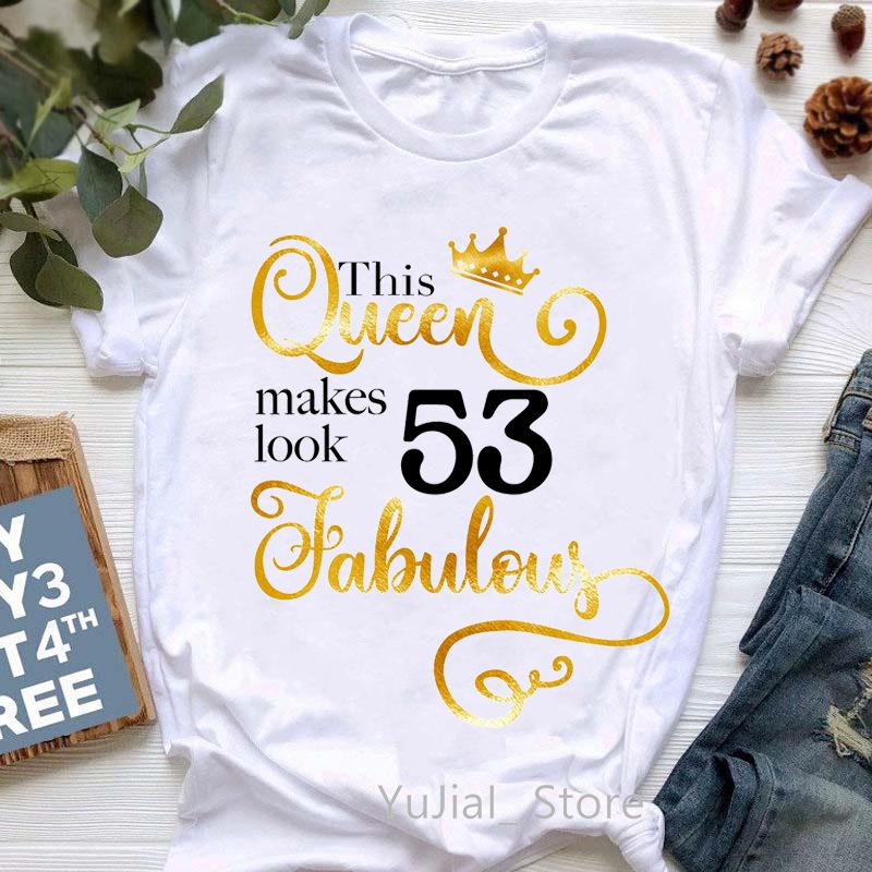 Europe and The United States Womens th Birthday Blouse Half Sleeve A Generation of Hair Tshirt Crewneck Tshirt Women Tops