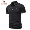 Camel 2025 Лето Новая спортивная повседневная футболка для гольфа с вышитыми лацканами, влагоотводящая и потоотводящая рубашка поло
