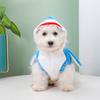 Glow in The Dark Skeleton Dog Costume Red Hooded Four Leg Jumpsuit Funny Pet Clothes for Small Dogs Halloween Dress Up