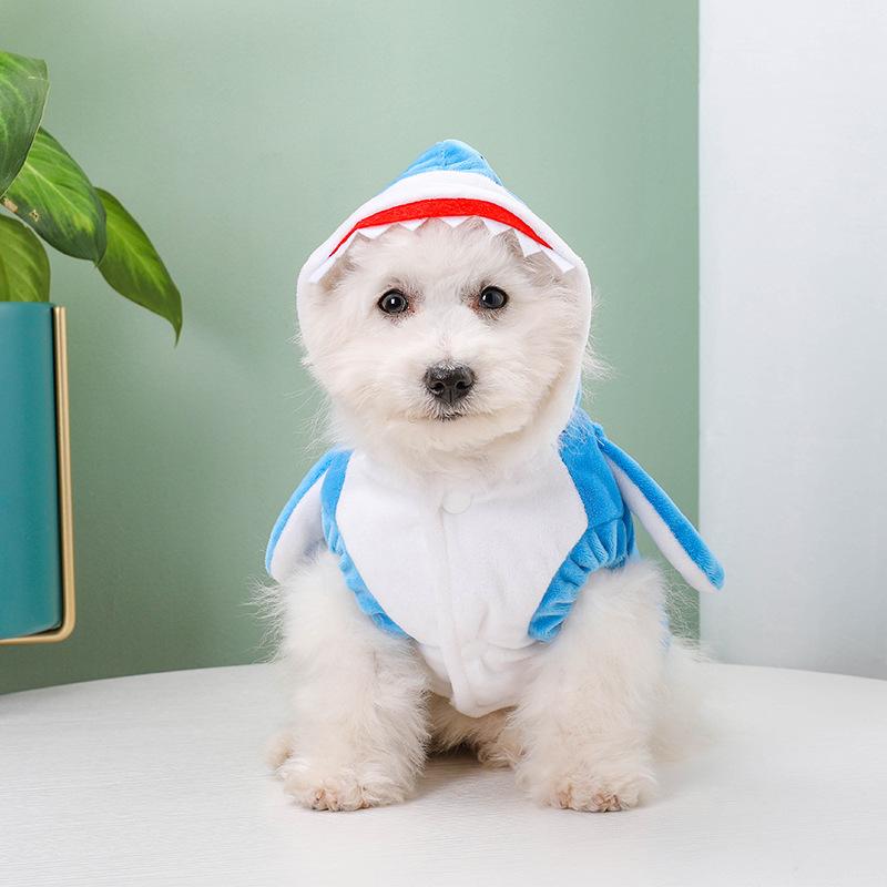 Glow in The Dark Skeleton Dog Costume Red Hooded Four Leg Jumpsuit Funny Pet Clothes for Small Dogs Halloween Dress Up