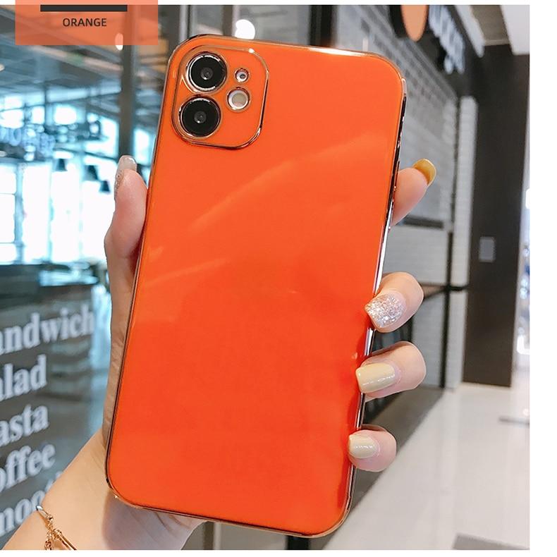 Роскошный позолоченный гальванический чехол для iPhone 11 Pro Max 8 Plus 7 XR XS X, силиконовая защита объектива 12 Pro Max SE 2020, чехол