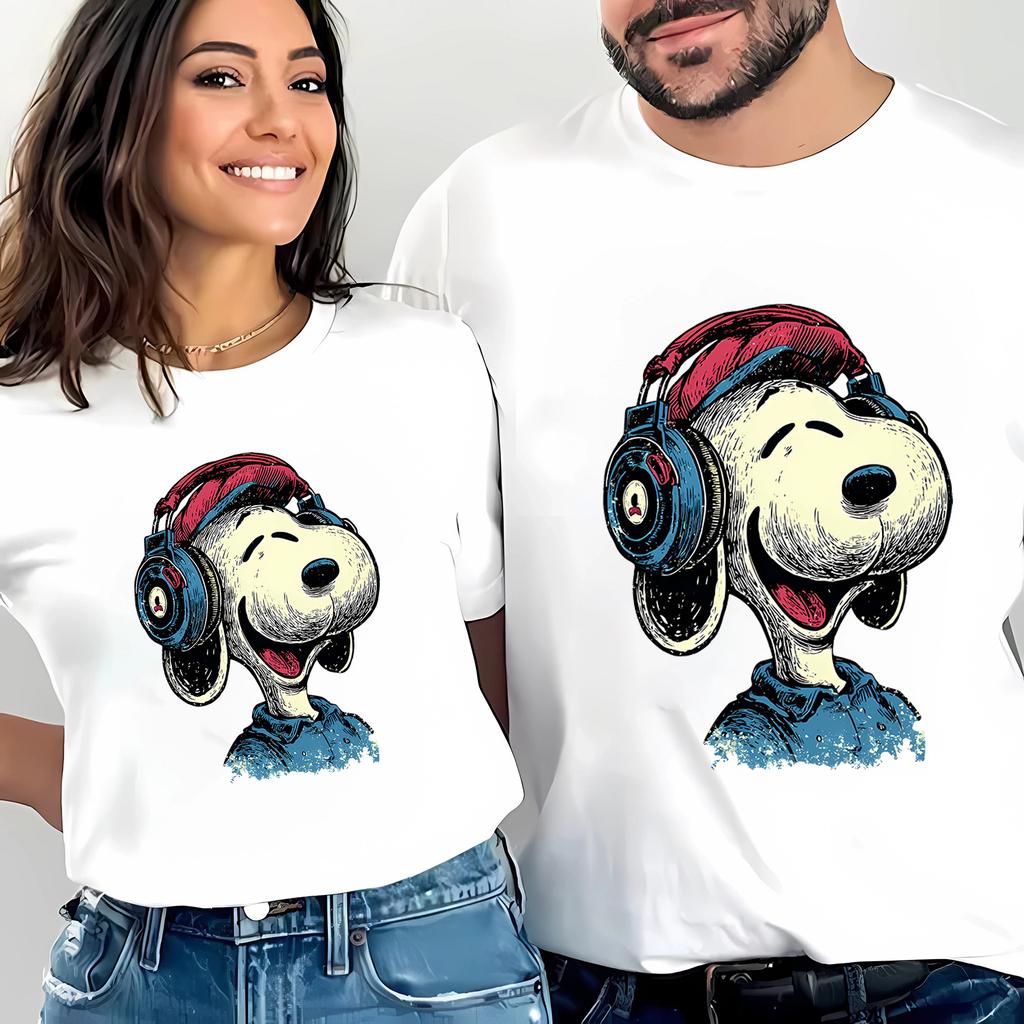 D06-88 MINISO 2026 Summer High-quality Printed Pure Cotton Shoulder Style Men's and Women's Round Neck Short Sleeved Couple T-shirt