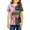 Fashionable Round Neck Short Sleeve Work Clothes Printed Tops For KID Summer Tops