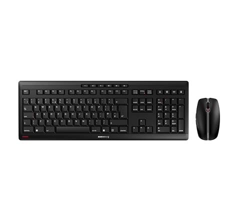 Cherry Stream Desktop Recharge Keyboard and Mouse Set Wireless Black