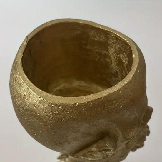 Горшок для цветов в виде черепа с подставкой для позвоночника, реалистичный цветочный горшок из смолы в виде черепа, готическое украшение для дома, конфетница на Хэллоуин для домашнего офиса