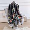 Small Fresh Plant Flowers Floral Liqin Satin Long Silk Scarf Idyllic Mori System Girls Holiday Thin Shawl