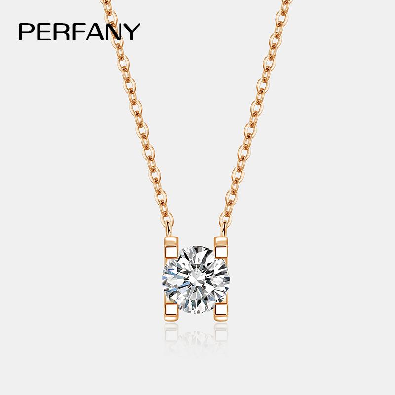 PERFANY 0.5-2CT Moissanite Necklace for Women S925 Pure copper Classic Bull Head Laboratory Diamond Pendant Luxury Zircon