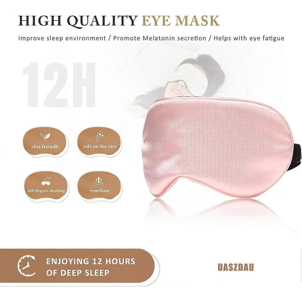 Sleep Mask Silk Eye Mask for Sleeping, Super Soft Blackout Eye Mask for Women Men, Side Sleeper Covers for Sleeping with Adjustable Straps, Travel Sl
