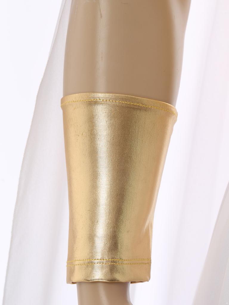 Мужской костюм тоги на Хэллоуин - Металлическая лоскутная туника-пуловер с перчатками и напульсниками для греческой/римской тематики