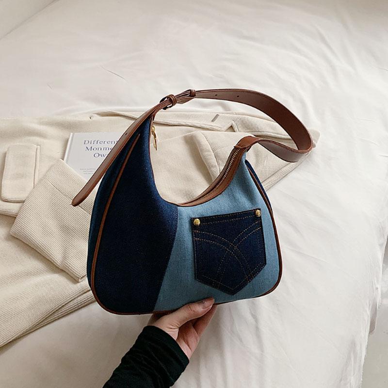 Модный дизайн Sense Denim Underarm Bag Популярные взрывные сумки Женская новая сумка Niche Light Luxury Single Shoulder Pack