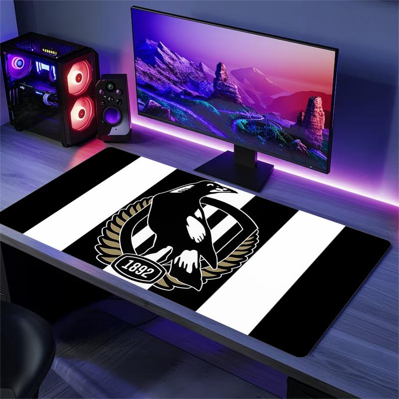 Collingwood Magpies Print Cushion Non-slip Laptop Tablet Big Mousepad XXL Mat Mini PC Playmat With Lock edge
