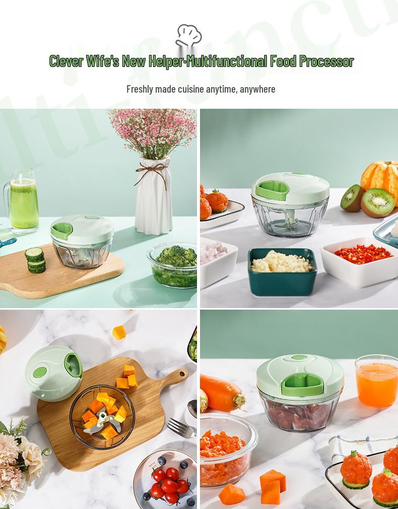 Manual Garlic & Onion Puller: Seasoning, Dumpling, Ginger, Meat Grinder, Pumpkin & Potato Puree, Baby Food Maker, Food Processor