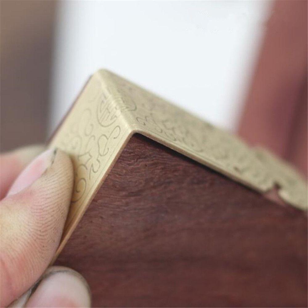 Foot Bracket Crafts Carved Metal Antique Bronze Corner Protector Box Decor Corner Brackets
