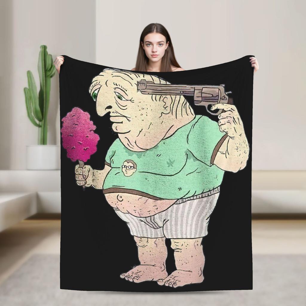 Warm Blanket Smiling Friends Mr. Boss Guess I'm Ooogli Goo Funny Cartoon Throw Blanket Flannel Bedspread For Outdoor Sofa Cover