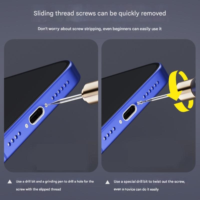Ergonomic Sliding Thread Extractors Drill Bit Sliding Thread Removal Tool Grinder Pen For Electronics Repair Drill Bit