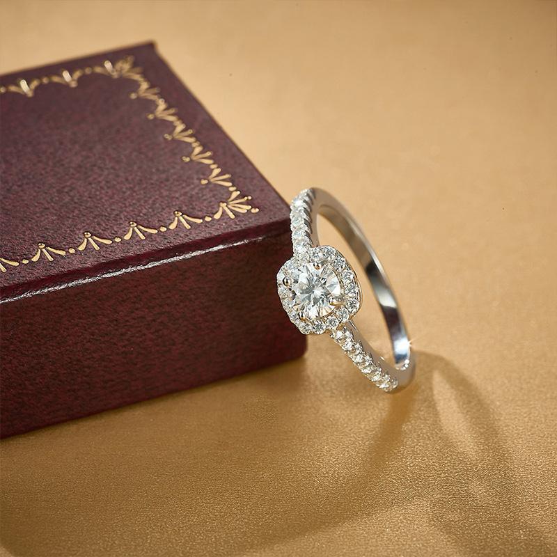 Кольцо с муассанитом, серебряные драгоценные камни 925 пробы, женские обручальные кольца