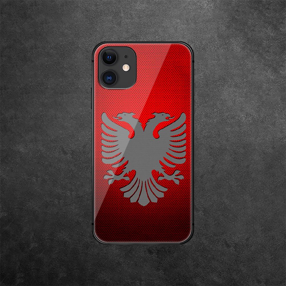 Чехол для телефона из закаленного стекла «Албанцы» для iPhone Samsung Galaxy OnePlus Oppo Xiaomi Redmi Note SA 7 8 9 10 11 12 13 14 20 21 22 53 Pro Ultra