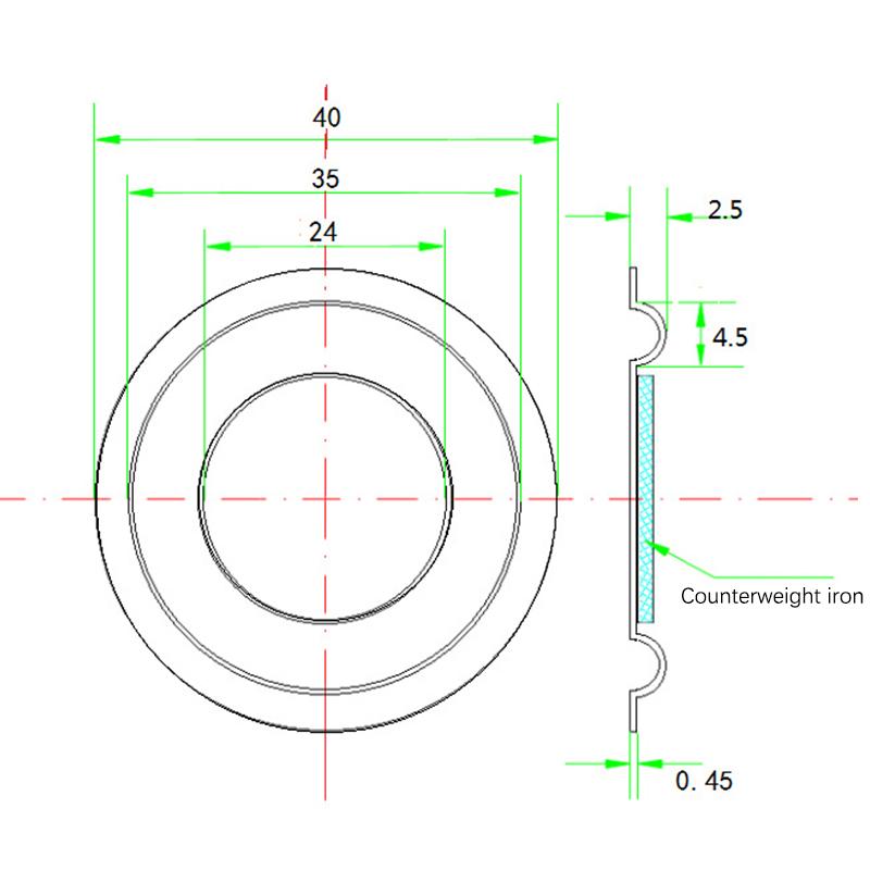 Bass Radiator Speaker Diaphragm 40Mm-1 Strengthen Bass Low Frequency Diaphragm