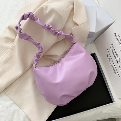 Модная женская сумка Cloud Underarm Bag из мягкой искусственной кожи, однотонная плиссированная женская сумка на одно плечо, летняя новая повседневная универсальная сумка