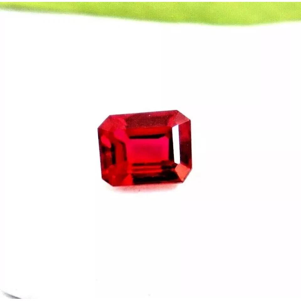 Top Quality Burmese Red Ruby Natural Emerald Cut 10 Ct Certified Loose Gemstone