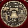US 250th Anniversary Souvenir Coin Double-Sided Carved United States History Commemorative Badge Round Metal Collection Coin Patriotic Decoration
