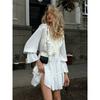 V Neck Dress Women's Summer Flared Sleeve Dress European And American Style Short Chiffon Dress