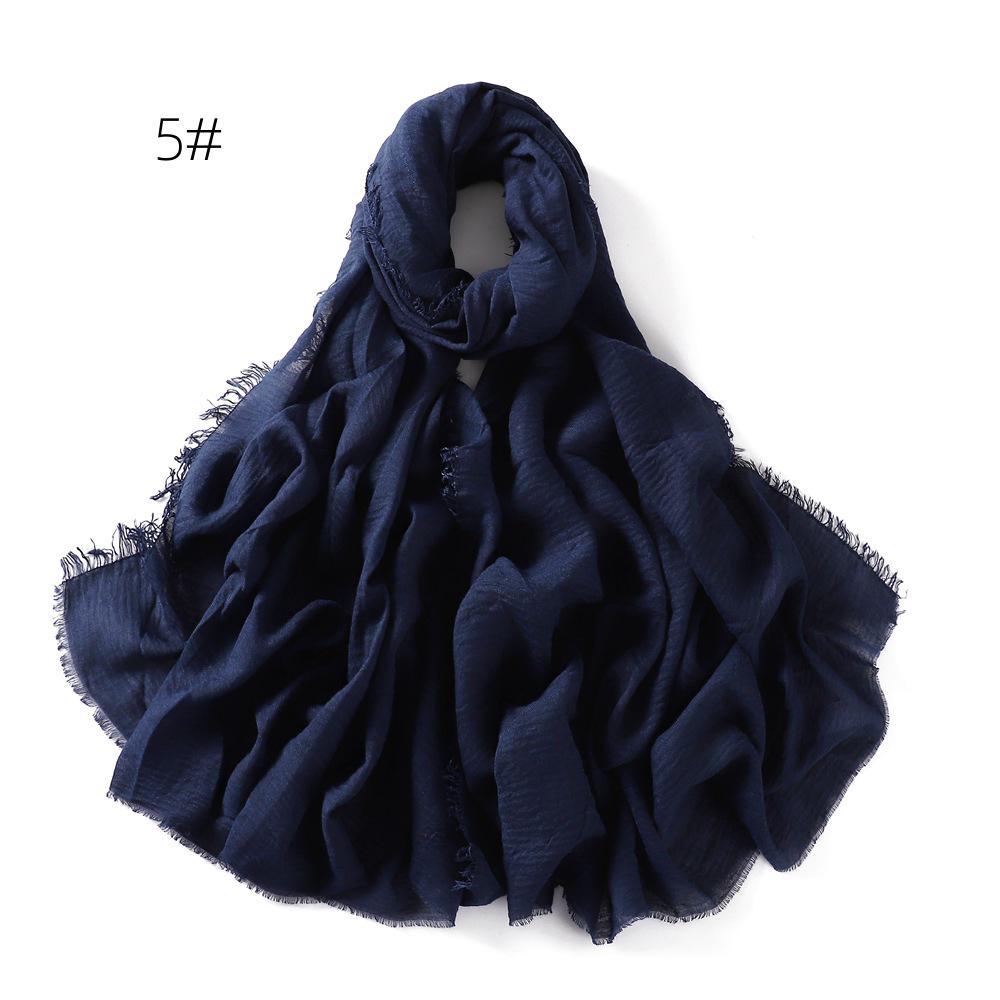 High-Quality Cotton Linen Gauze Scarf: Breathable, Encrypted Sunscreen, Four-Circle Fringe Shawl, Women's Malay Head Scarf