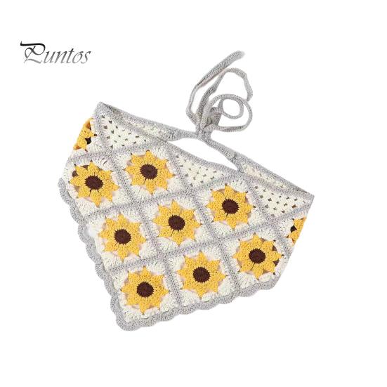 Готический вязаный крючком головной платок с цветочным узором на шнуровке, дышащий эластичный головной убор с растительным узором, аксессуары для волос