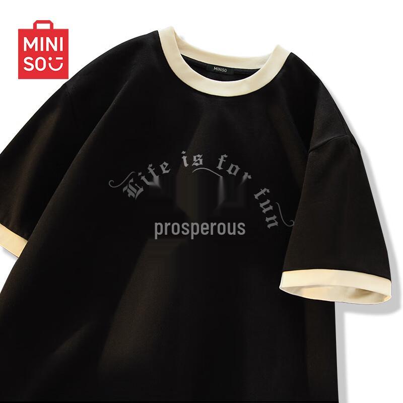 MINISO Мужская летняя хлопковая футболка свободного кроя 2025 года