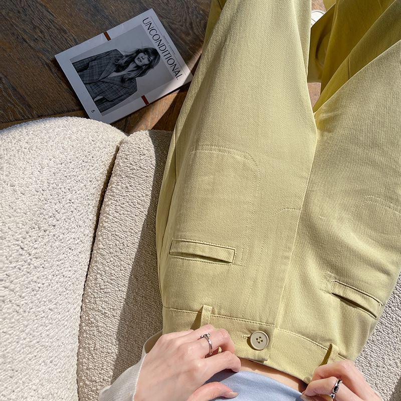 Summer 2026 Women's Trendy Wide-Leg High-Waisted Cropped Pants: Petite, Loose, and Slimming Drapey Style.