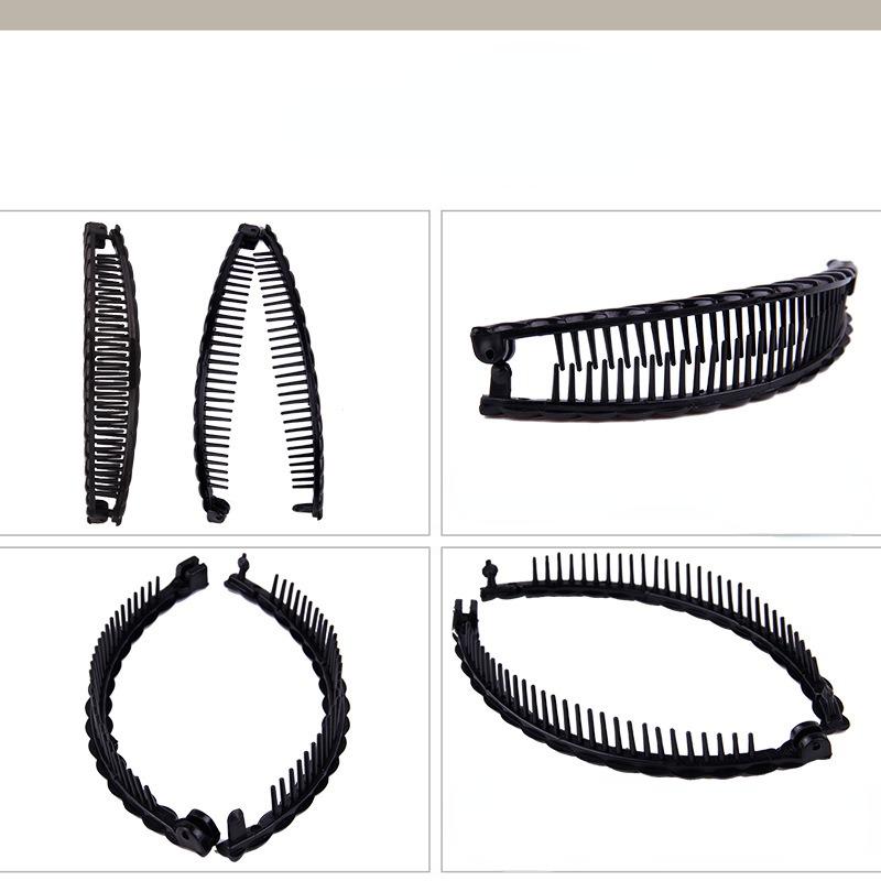 Сплошной цвет, винтажная заколка для волос «банан» для женщин и девочек, волнистая расческа, заколка для волос, инструмент для прически, модные практичные аксессуары для волос