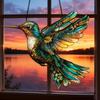 Colorful Bird Acrylic Hanging Decoration Indoor Outdoor Garden Yard Window Wall Hanging Stained Glass Effect Bird Ornament Suncatcher Sign