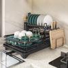 Сушилка для посуды над раковиной с местом для хранения мисок и палочек