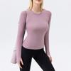 Women's Yoga Wear Long Sleeve Cool Breathable Sports T-shirt Running Fitness Top Anti-ultraviolet
