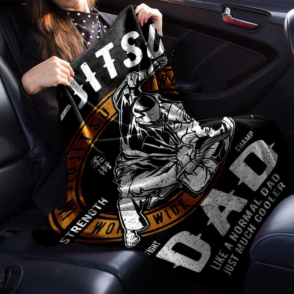 1 шт. Пледовое одеяло JIU JITSU FIGHT, Мягкий фланель, Уютный полиэстер для любого сезона, Идеально для дома, офиса