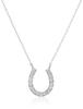 D Collection Diamond Platinum Horseshoe Necklace for Women DN10060A 0.1ct