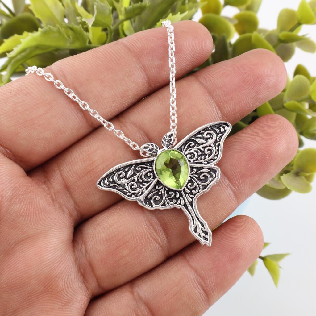 Перидот Драгоценный Камень 925 Стерлинговое Серебро Ювелирные Изделия Окисленный Подвеска 1,2" Для Женщин Подарок CP-31-10