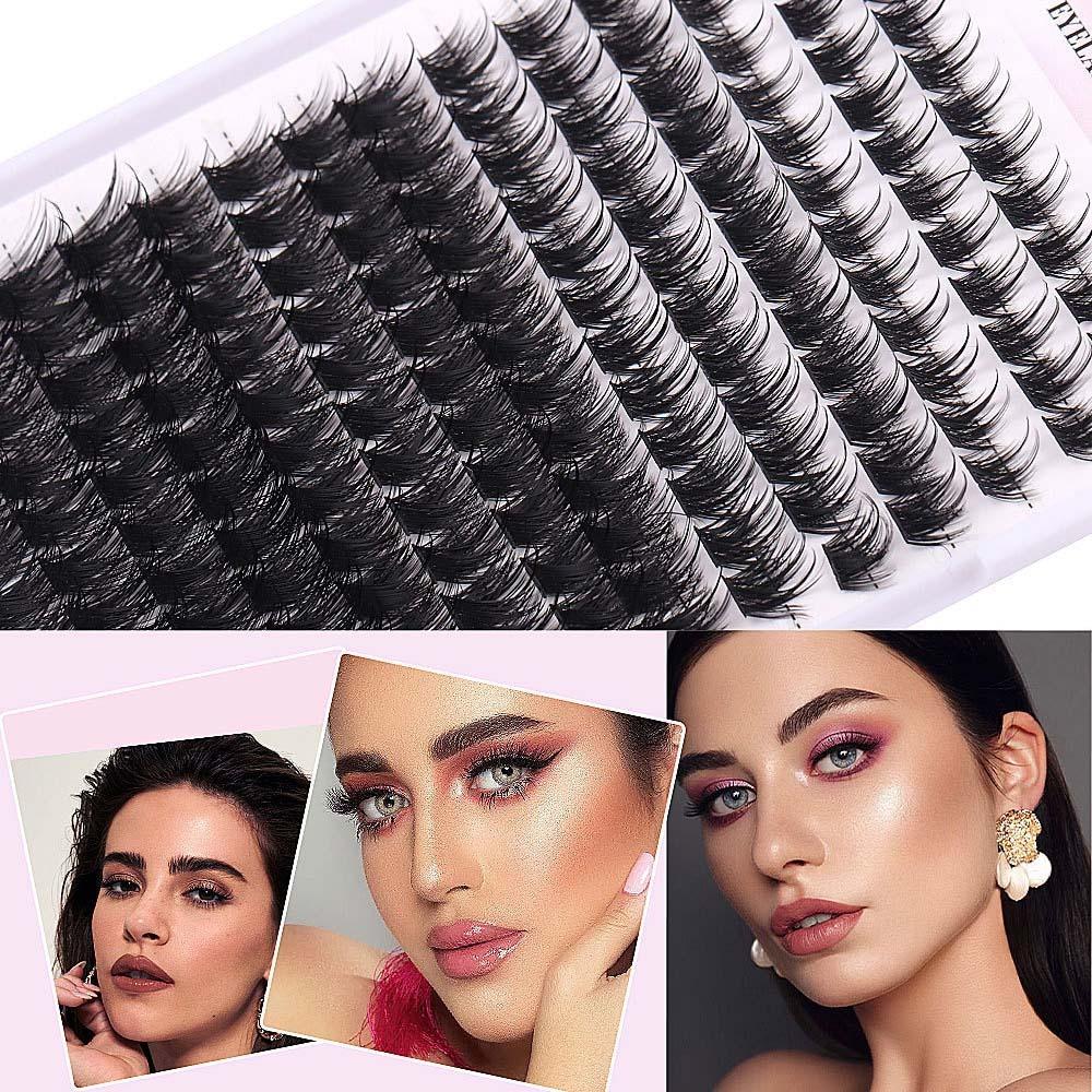 10-16mm Individual Cluster Eyelashes Long Lasting Lashes Extension  Stage Performance