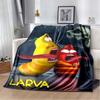 Larva Red Worm With Rose Flannel Throw Blanket Cartoon Insect Sofa Cover Romantic Light Background Decor Blanket Gift For Animation Fans