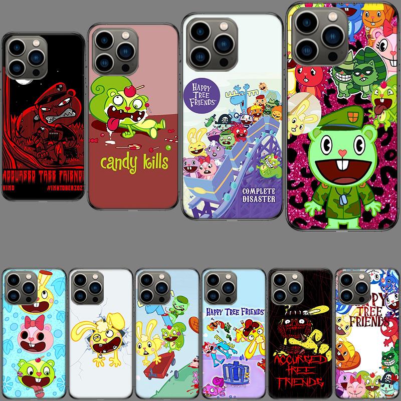 Чехол для телефона Happy Tree Friends Для iPhone 16E 15 Pro 14 Plus 17E 16 17 Pro Max Air 11 12 13 Mini Ударопрочный Чехол Милый Чехол TP