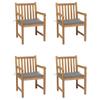 Day and Night - Day and Night Garden Chairs 4 Units Solid Teak Wood with Gray Cushions